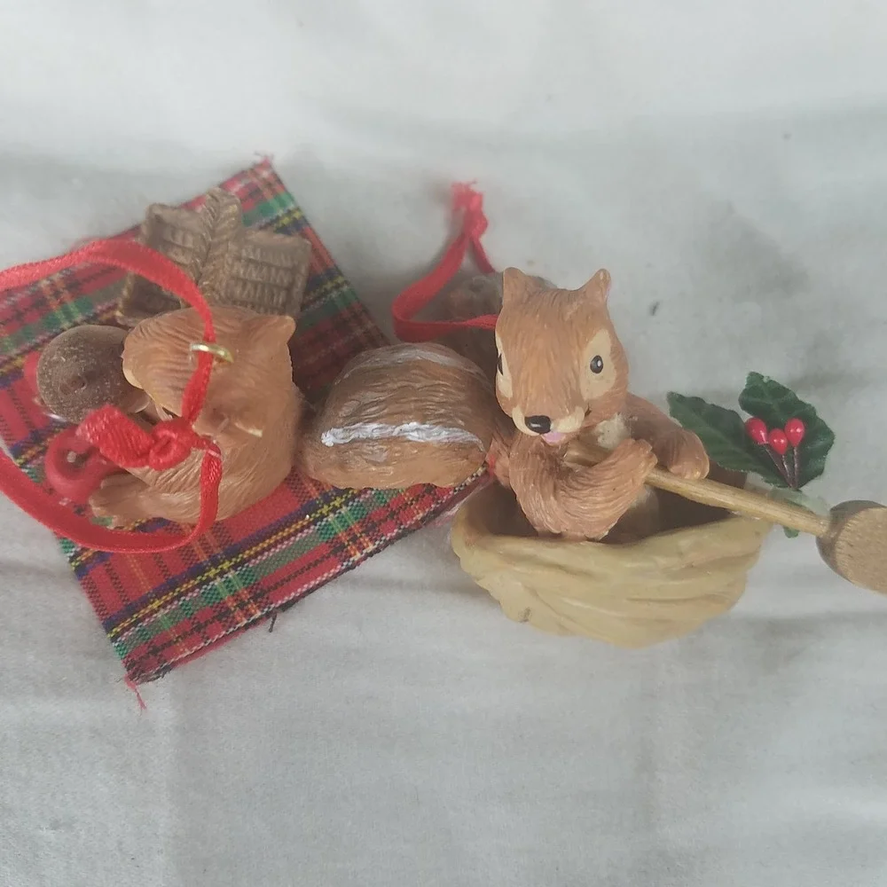 Squirrel Christmas Ornaments Brown Excellent Woodland Pair whimsical outdoorsy